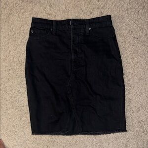 Classic Black Denim Skirt